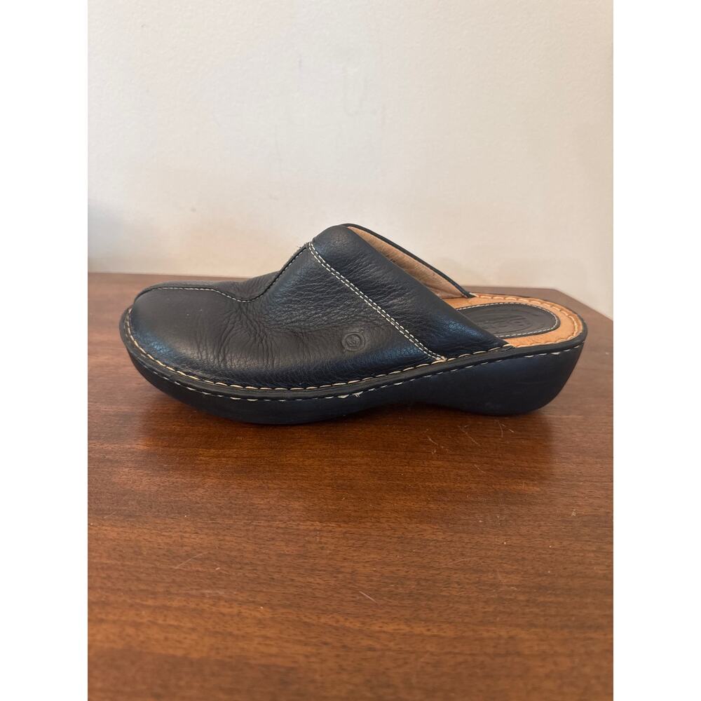 Born Women's Black Leather Granola Goblin Gorp Boho Mules Slip On Clogs Size 10 - Picture 3 of 7